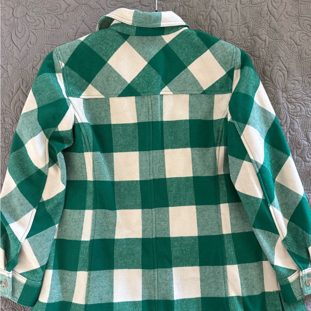 Talbots Emerald and Cream Checkered Jacket - Picture 2 of 5